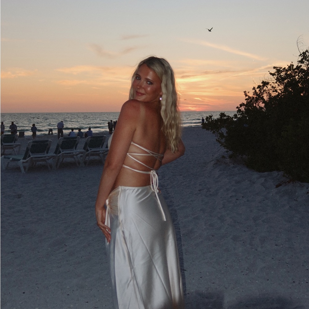 Beginning Boutique Champagne Set (crop top & maxi skirt)